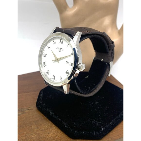 Tissot Men's Watch T1294101601300 Swiss Quartz White Dial Brown Leather 42mm - Picture 2 of 14